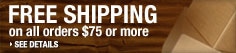 Free Shipping on all orders $75 or more  - See Details