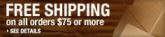 Free Shipping on all orders $75 or more  - See Details