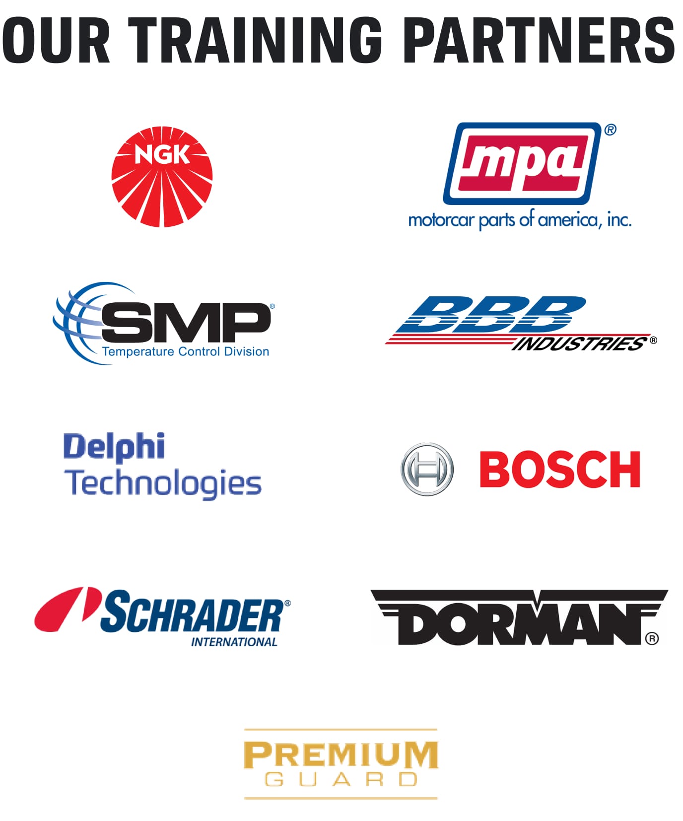 Our Training Partners Logos