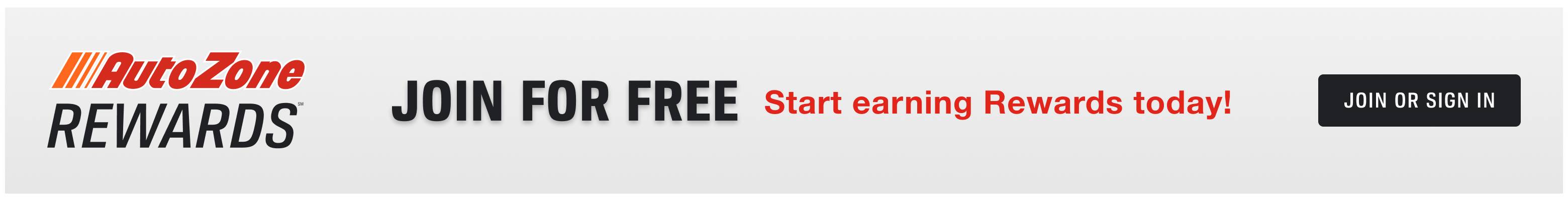 AutoZone Rewards®. Join for free. Start earning Rewards today. Join or Sign In.