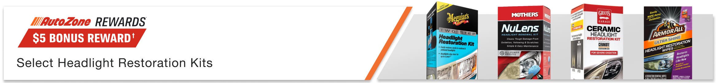 AutoZone Rewards Members Get a $5 Bonus Reward on Select Headlight Restoration Kits