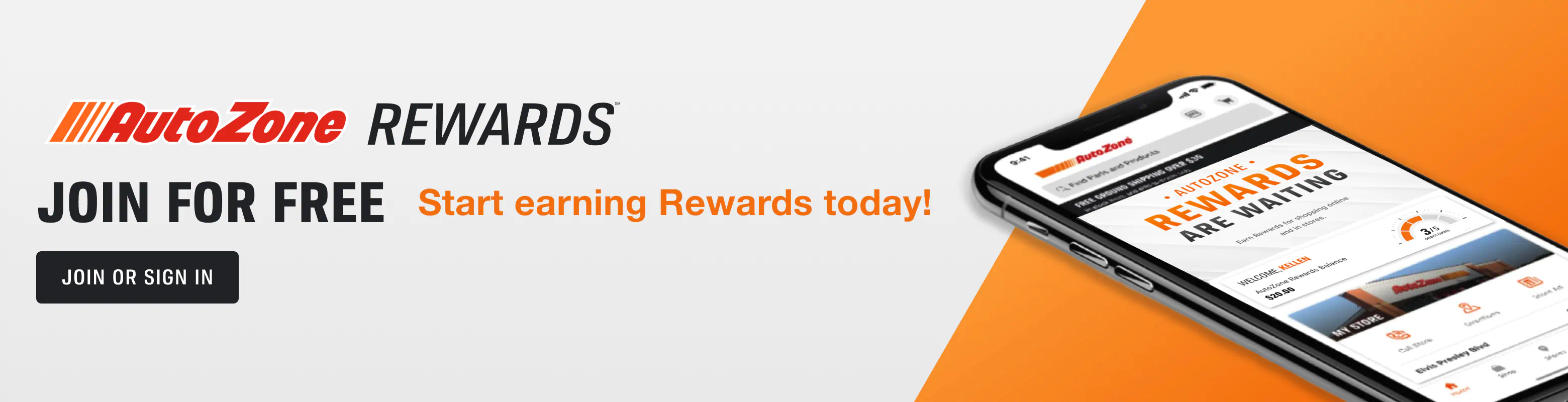 AutoZone Rewards®. Join for free. Start earning Rewards today. Join or Sign In.