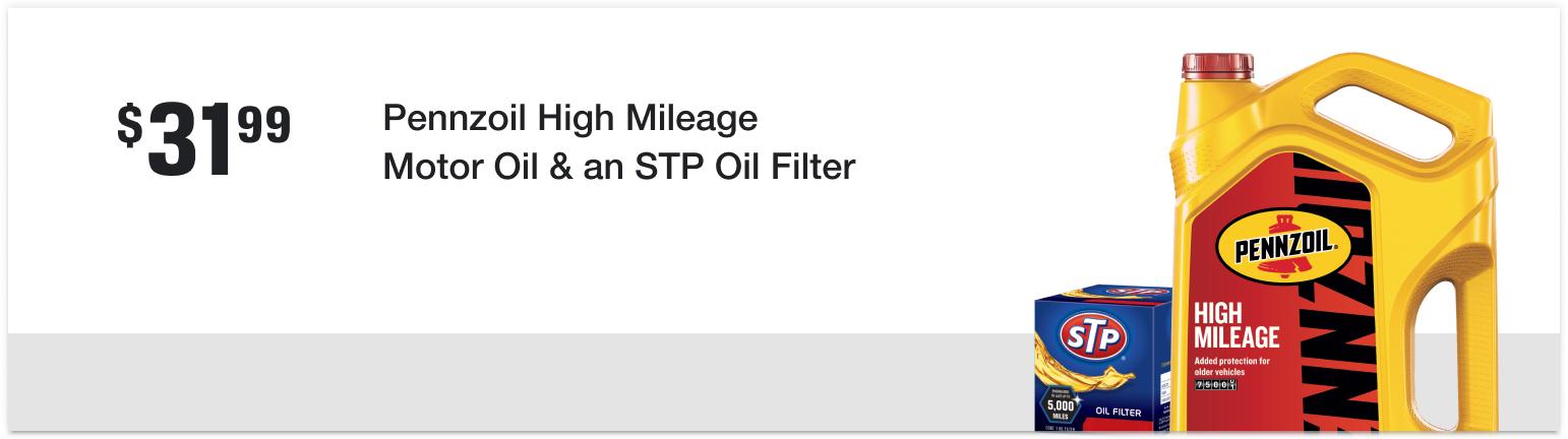 $31.99 Pennzoil High Mileage Motor Oil & an STP Oil Filter