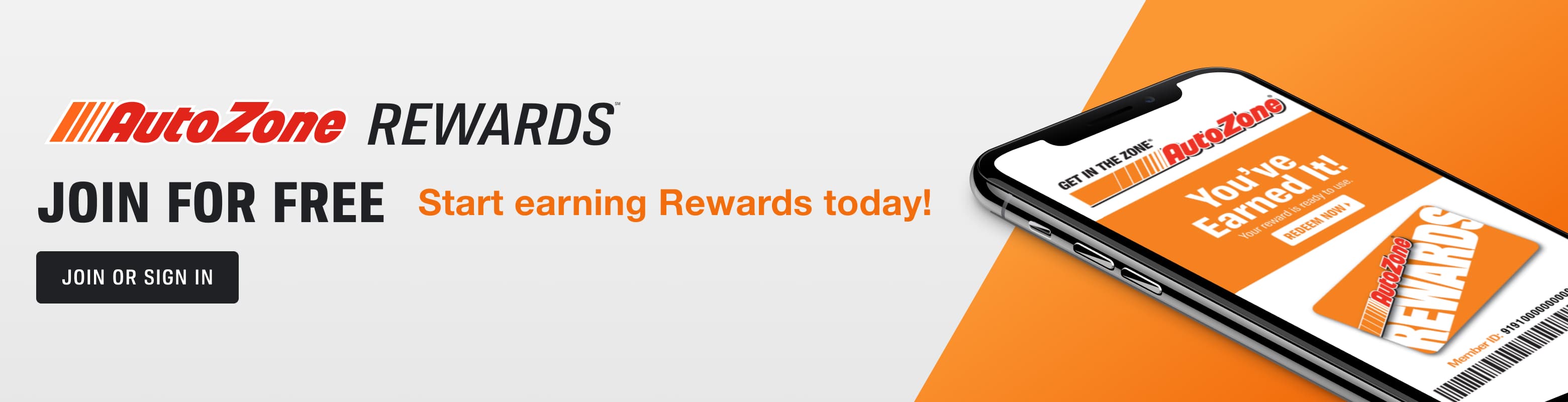 AutoZone Rewards®. Join for free. Start earning Rewards today. Join or Sign In.