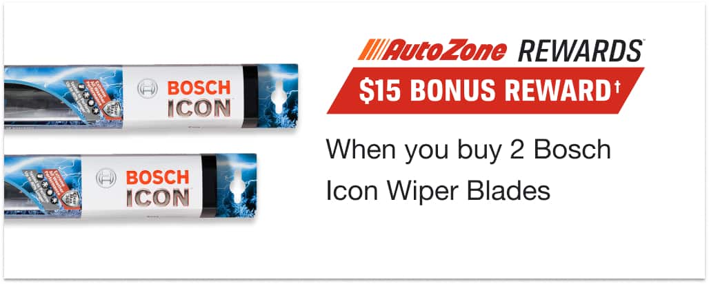 AutoZone Rewards Members Get $15 Bonus Rewards When You Buy 2 Bosch Icon Wiper Blades