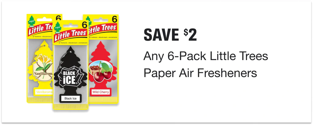 Save $2 on any 6pk Little Trees Paper Air Fresheners