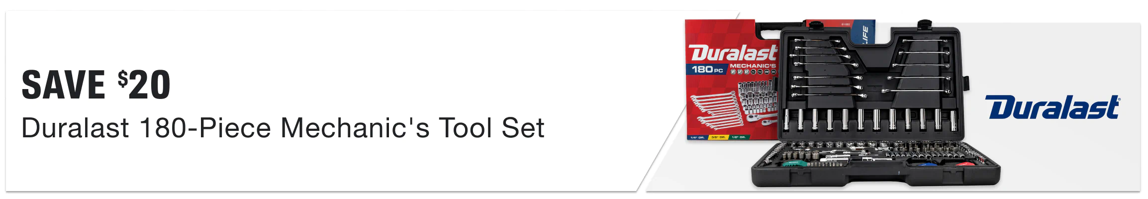 Save $20 on a Duralast 180-Piece Mechanic's Tool Set