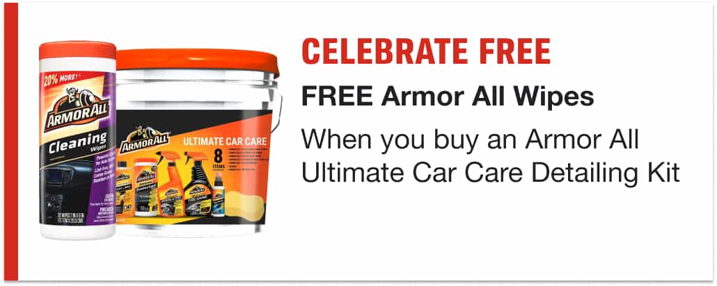 CELEBRATE FREE - Any Armor All Wipes When you Buy an Armor All Ultimate Car Care Detailing Kit