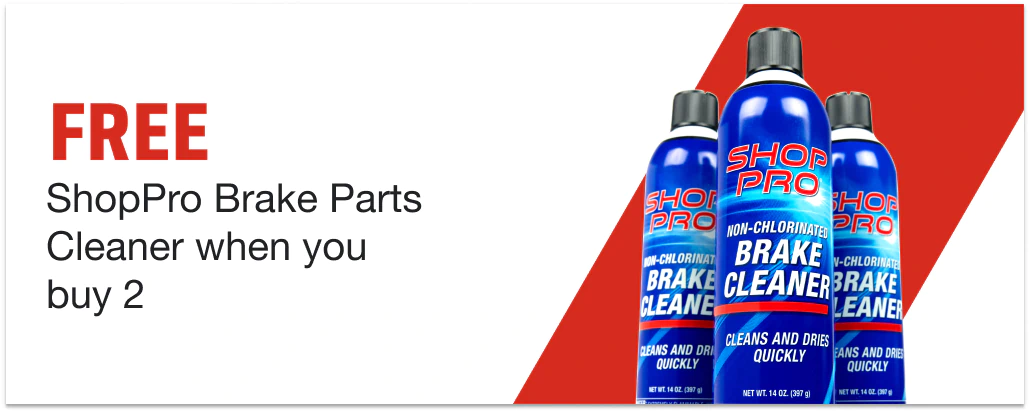 FREE ShopPro Brake Parts Cleaner when you buy two