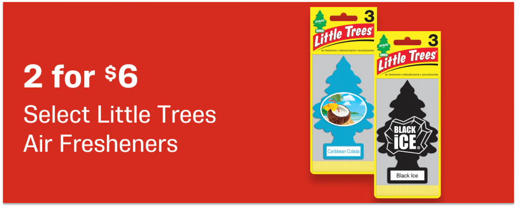 2 for $6. Select Little Trees Air Fresheners