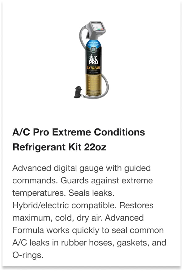 AC Pro Refrigerant Everything you need in AC Pro Recharge Kits