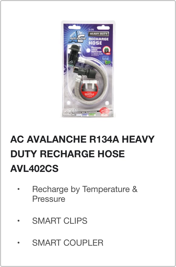 AC AVALANCHE R134A HEAVY DUTY RECHARGE HOSE AVL402CS Recharge by