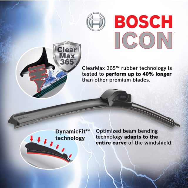 Bosch ICON : ClearMax 365™ rubber technology is tested to perform up to 