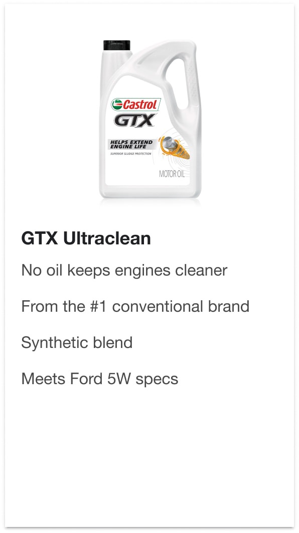 GTX Ultraclean - No oil keeps engines cleaner, From the #1 conventional brand, Synthetic blend, Meets Ford 5W specs