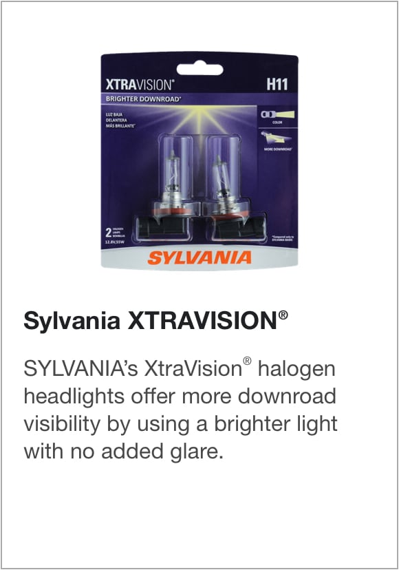 SYLVANIA’s XtraVision® halogen headlights offer more downroad