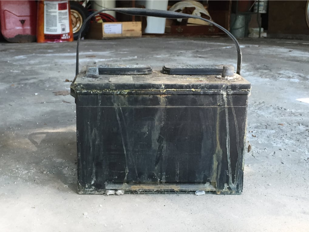 old battery ready to be recycled