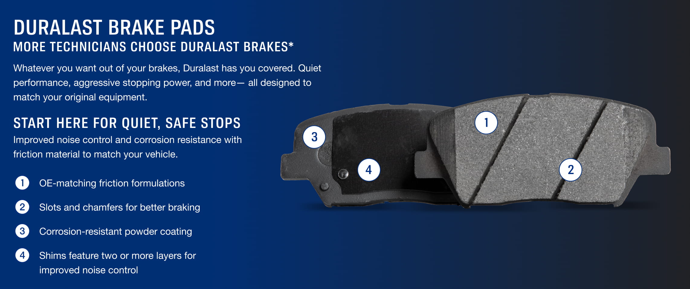 Duralast Brake Pads. Start here for quiet, safe stops