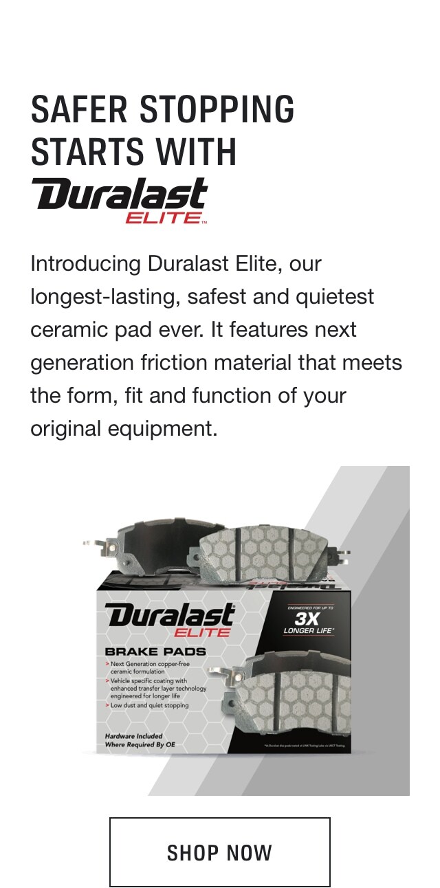 Duralast Elite Brake Pads Longer Lasting Smooth, Safe, Quiet