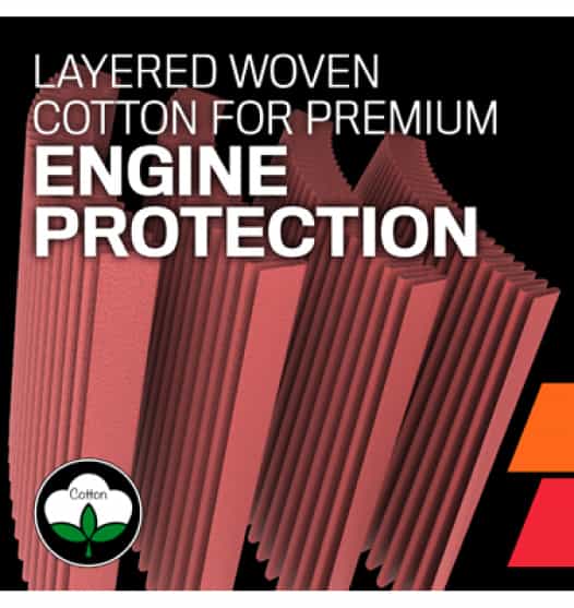 Layered woven cotton for premium engine protection