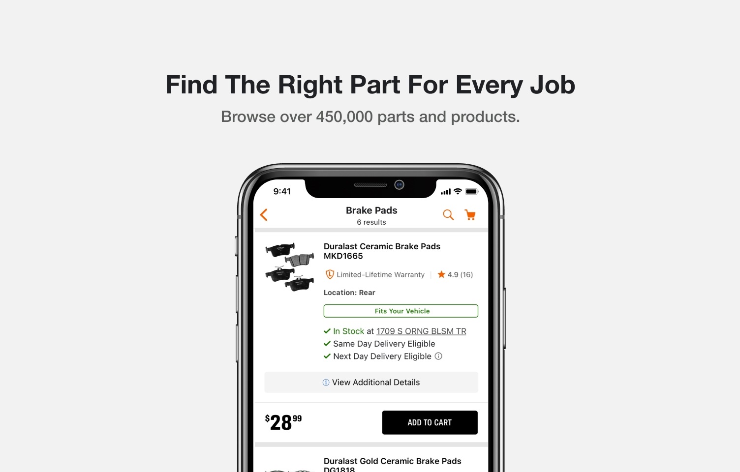 Browse over 450,000 parts and products.