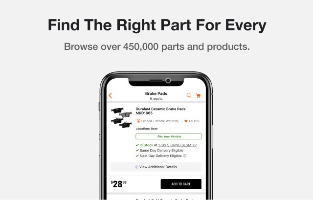 Browse over 450,000 parts and products.