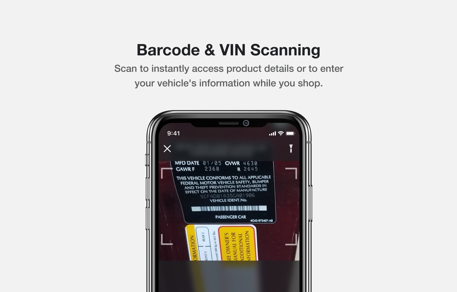 Barcode and VIN scanning