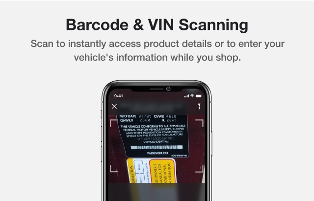 Barcode and VIN scanning