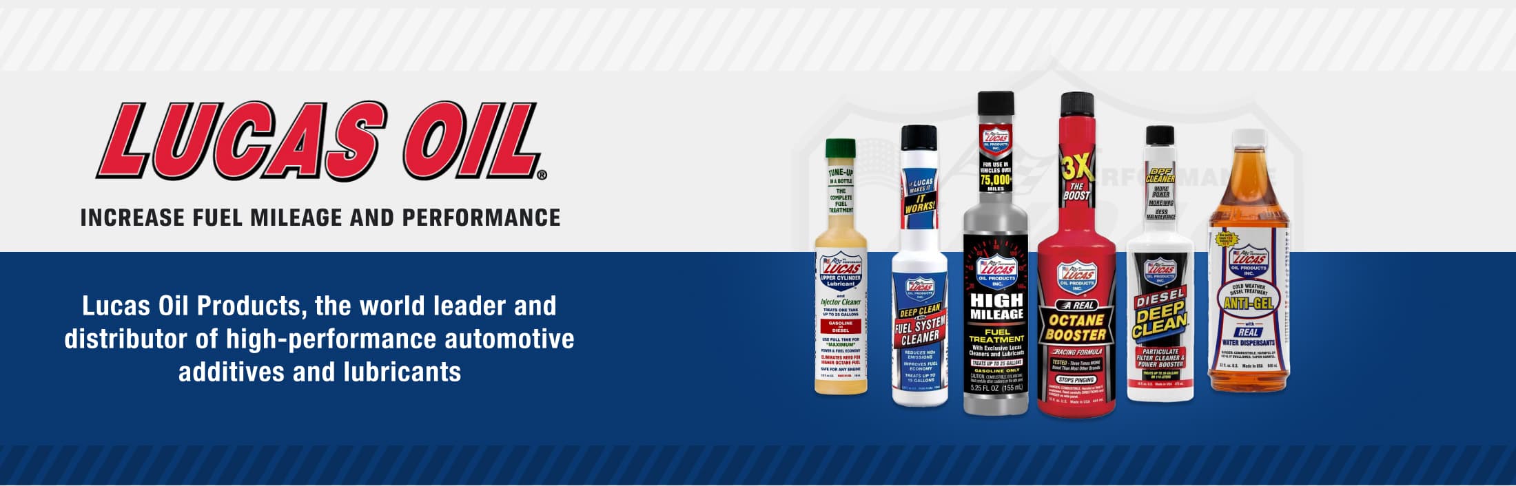 Lucas Oil - Increase fuel mileage and performance. Lucas Oil Products, the world leader and distributor of high-performance automotive additives and lubricants.