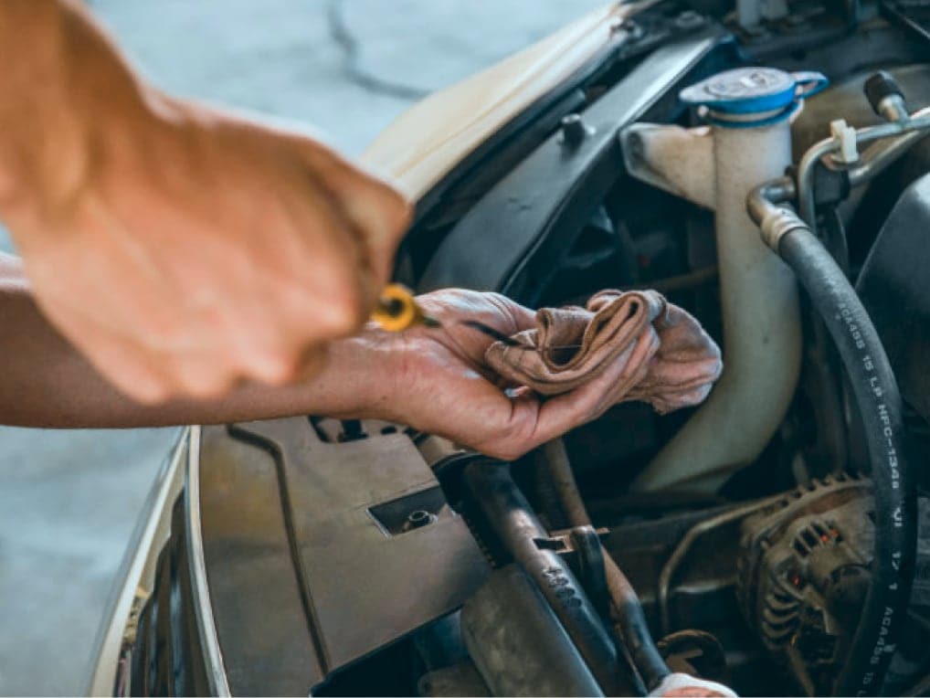 checking engine oil