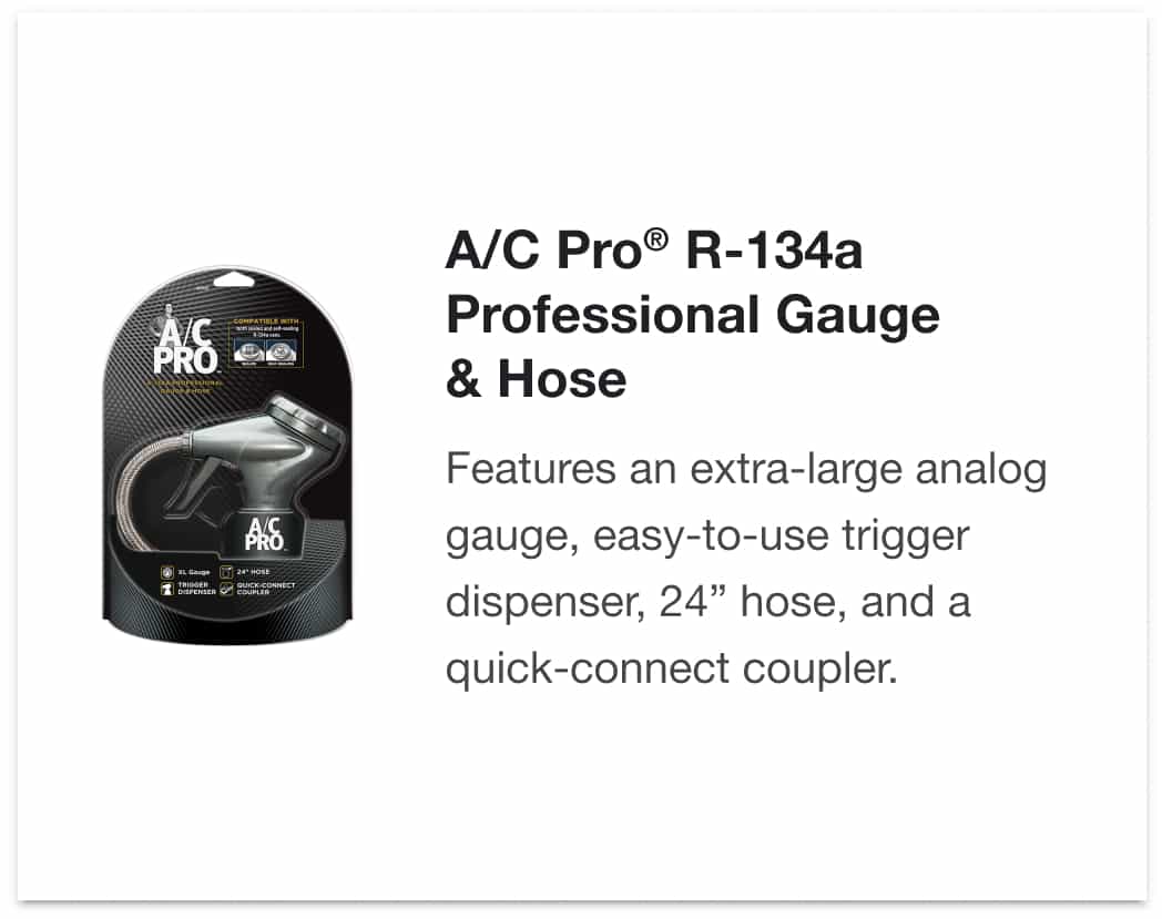 Ac Pro R14 A/c Pro R-134a Professional Grade Recharge Hose And Gauge