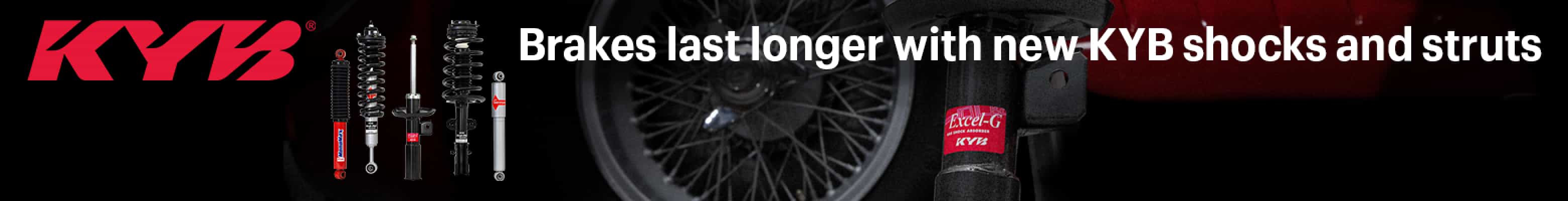 KYB® - Brakes last longer with new KYB shocks and struts.