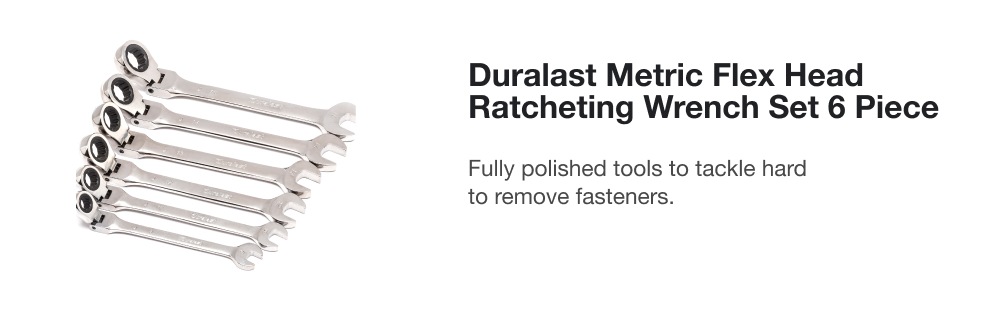 Duralast Metric Flex Head Ratcheting Wrench Set 6 Piece