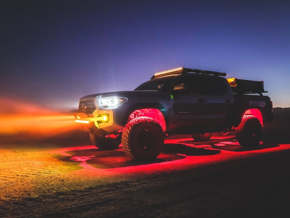 truck equipped with various light bars