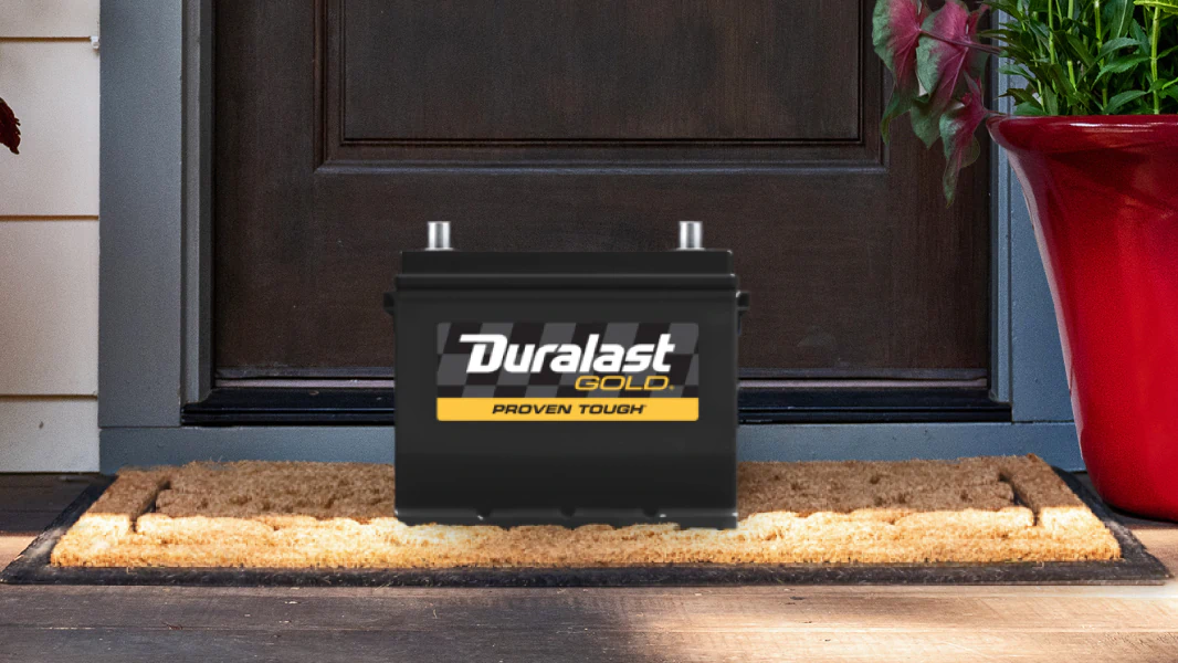 Duralast Gold battery on doorstep
