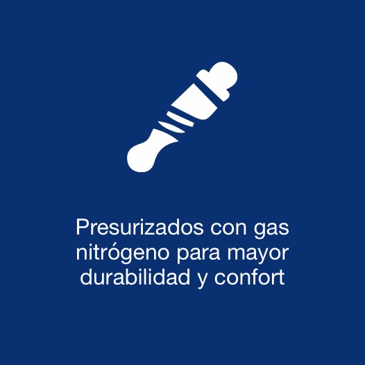 PRESURIZADOS CON GAS NITRÓGENO PARA MAYOR DURABILIDAD Y CONFORT