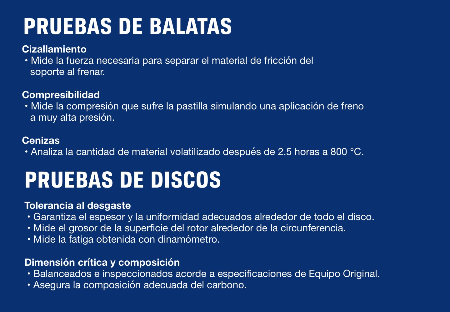 PRUEBAS DE BALATAS