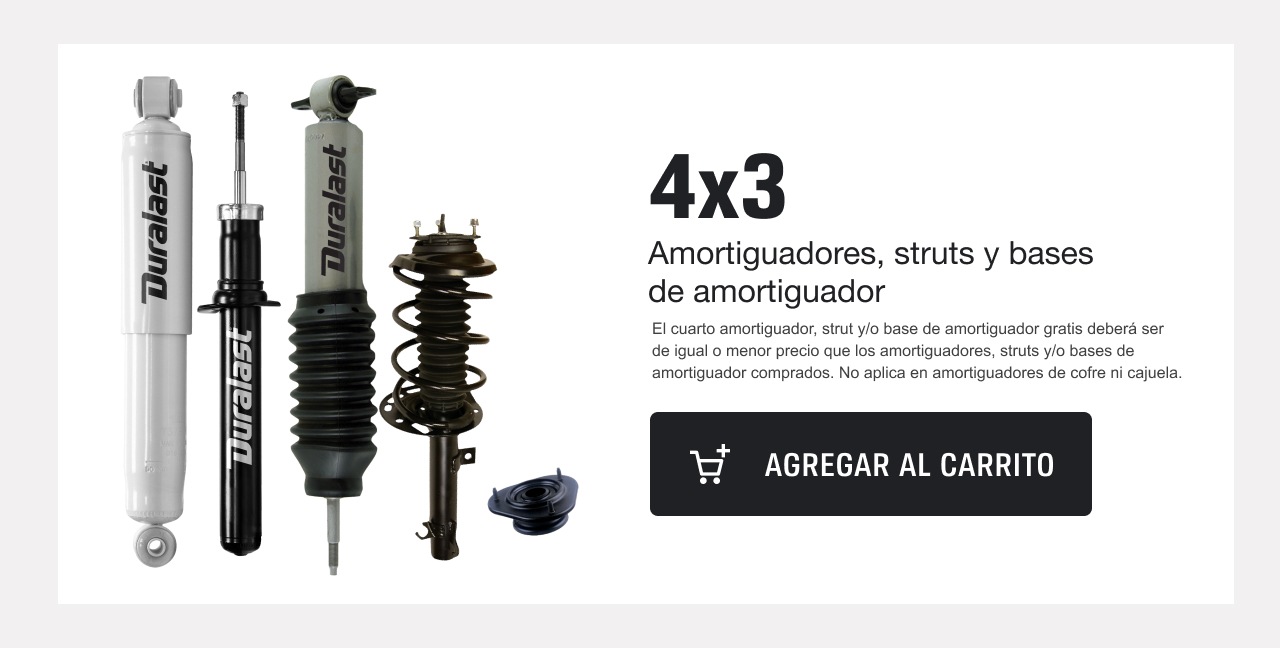 4x3 en amortiguadores, struts y bases de amortiguador