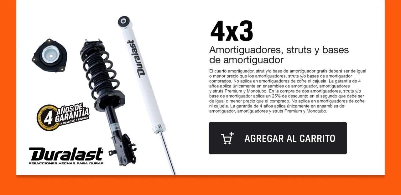 4x3 amortiguadores, struts y bases de amortiguador