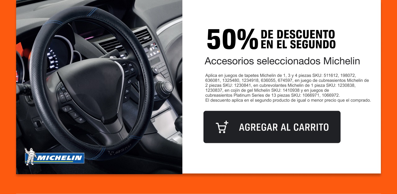 50% de descuento en el segundo accesorios seleccionados Michelin