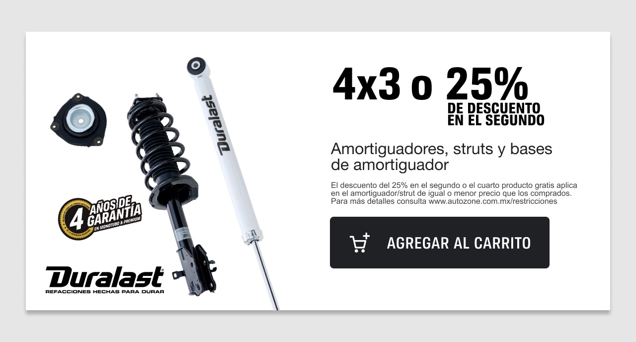 Amortiguadores 4x3 o compra un amortiguador y llévate el segundo al 25% de descuento