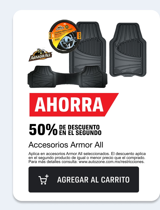 AHORRA 50% de descuento en el segundo  Accesorios Armor All