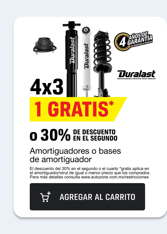 1 GRATIS O 30% DE DESCUENTO EN EL SEGUNDO Amortiguadores o bases de amortiguador
