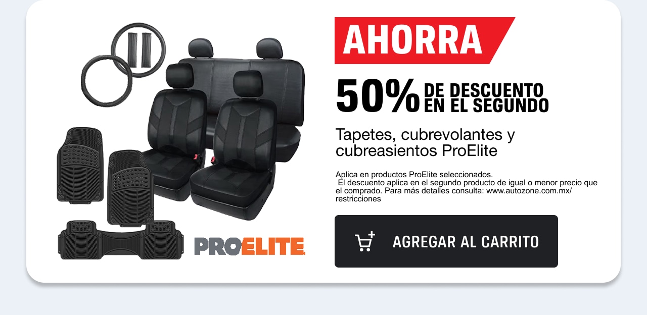 AHORRA 50% DE DESCUENTO EN EL SEGUNDO Tapetes, cubrevolantes y cubreasientos ProElite