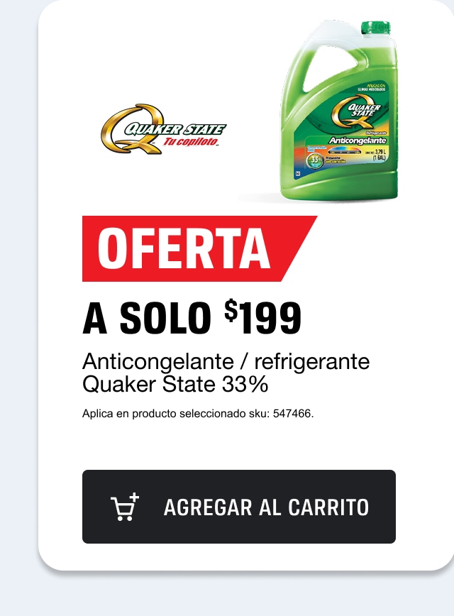 OFERTA A SOLO $199 Anticongelante / refrigerante Quaker State 33%
