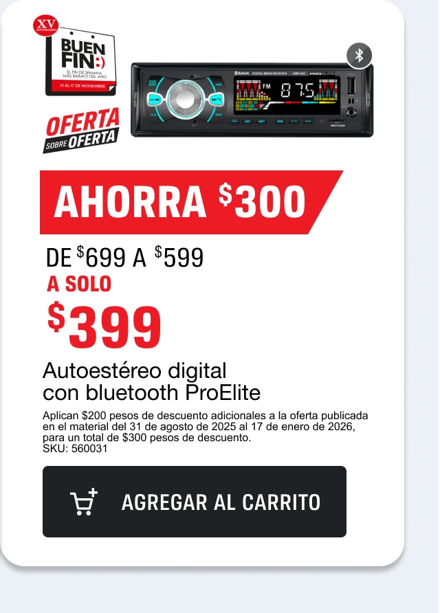 A SOLO $399 Autoestéreo digital