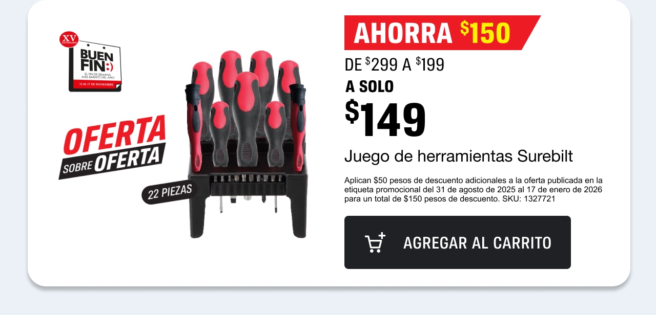A SOLO $149 Juego de herramientas Surebilt