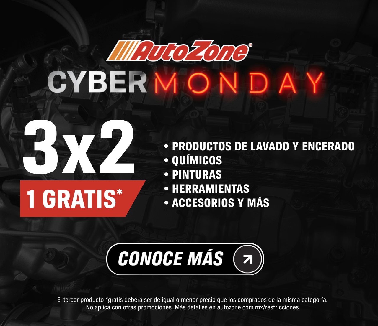 Cyber Monday 3x2 en productos de lavado y encerado, químicos, pinturas, herramientas, accesorios y más.
