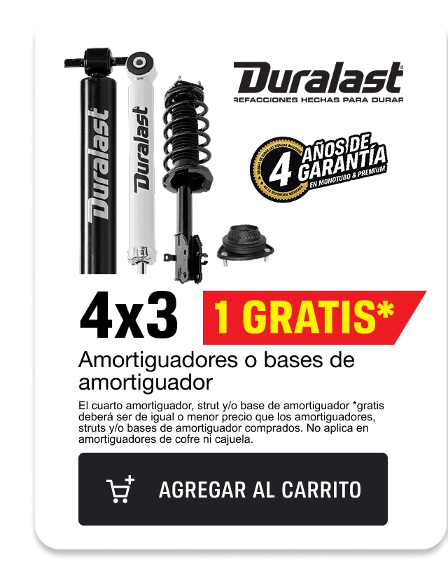 Amortiguadores o bases de amortiguador en 4x3.