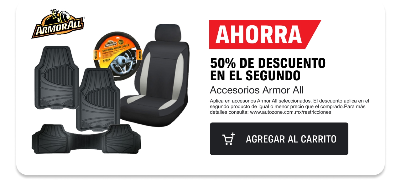 Ahorra con un 50% de descuento en el segundo en accesorios Armor All.