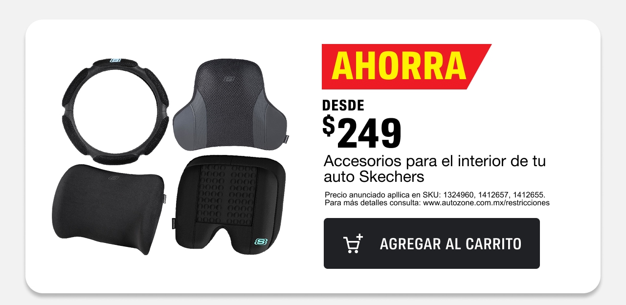 Desde $249 accesorios para el interior de tu auto Skechers.
